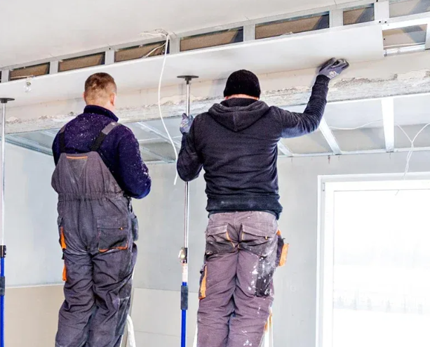 Finished stretch ceiling